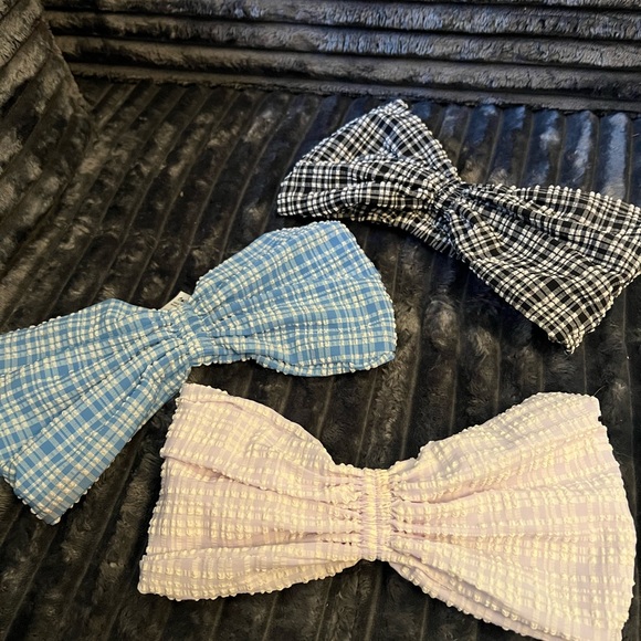 lululemon athletica Accessories - lululemon athletica Plaid Hair Bows - Blue, Black, Pink